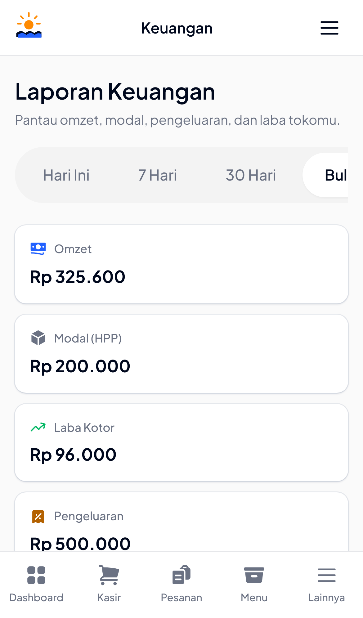 Laporan keuangan & untung